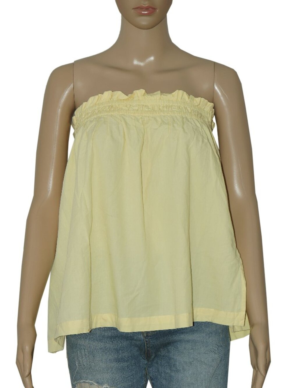 Free People Corfu Tube Top Chardonnay Strapless Ruffle Trim NWT S - Picture 5 of 9
